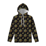Blue And Gold Tribal Elephant Print Pullover Hoodie