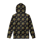 Blue And Gold Tribal Elephant Print Pullover Hoodie