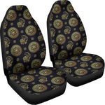 Blue And Gold Tribal Elephant Print Universal Fit Car Seat Covers