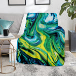 Blue And Green Acid Melt Print Blanket