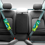 Blue And Green Acid Melt Print Car Seat Belt Covers