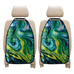 Blue And Green Acid Melt Print Car Seat Organizers