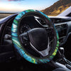 Blue And Green Acid Melt Print Car Steering Wheel Cover