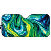 Blue And Green Acid Melt Print Car Sun Shade