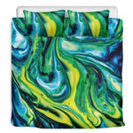Blue And Green Acid Melt Print Duvet Cover Bedding Set