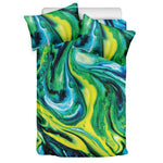 Blue And Green Acid Melt Print Duvet Cover Bedding Set