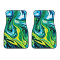 Blue And Green Acid Melt Print Front Car Floor Mats