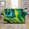 Blue And Green Acid Melt Print Loveseat Protector