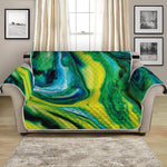 Blue And Green Acid Melt Print Loveseat Protector