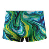 Blue And Green Acid Melt Print Men's Boxer Briefs