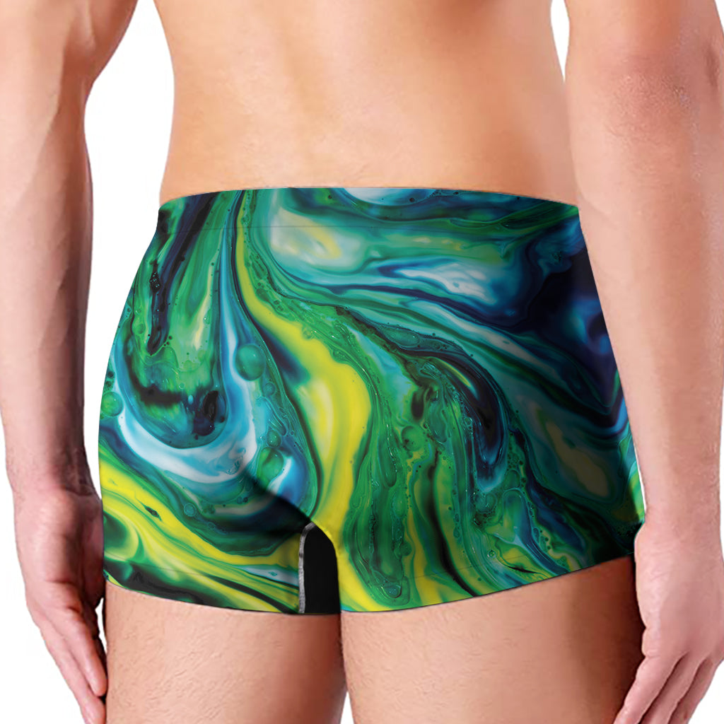 Blue And Green Acid Melt Print Men's Boxer Briefs