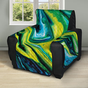 Blue And Green Acid Melt Print Recliner Protector