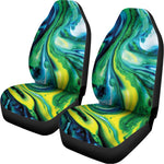 Blue And Green Acid Melt Print Universal Fit Car Seat Covers