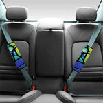 Blue And Green Stained Glass Print Car Seat Belt Covers