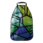 Blue And Green Stained Glass Print Car Seat Organizers