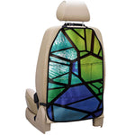 Blue And Green Stained Glass Print Car Seat Organizers
