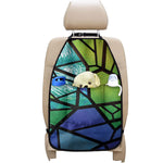 Blue And Green Stained Glass Print Car Seat Organizers