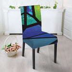 Blue And Green Stained Glass Print Dining Chair Slipcover