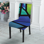 Blue And Green Stained Glass Print Dining Chair Slipcover