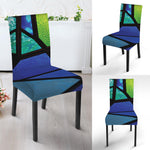 Blue And Green Stained Glass Print Dining Chair Slipcover