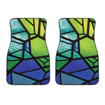 Blue And Green Stained Glass Print Front Car Floor Mats