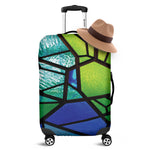 Blue And Green Stained Glass Print Luggage Cover