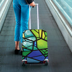 Blue And Green Stained Glass Print Luggage Cover