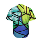 Blue And Green Stained Glass Print Men's Baseball Jersey