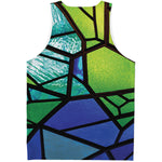 Blue And Green Stained Glass Print Men's Tank Top