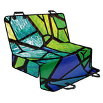 Blue And Green Stained Glass Print Pet Car Back Seat Cover