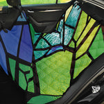 Blue And Green Stained Glass Print Pet Car Back Seat Cover