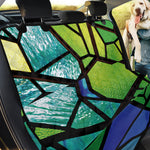 Blue And Green Stained Glass Print Pet Car Back Seat Cover