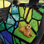 Blue And Green Stained Glass Print Pet Car Back Seat Cover