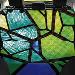 Blue And Green Stained Glass Print Pet Car Back Seat Cover