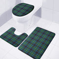 Blue And Green Tartan Pattern Print 3 Piece Bath Mat Set