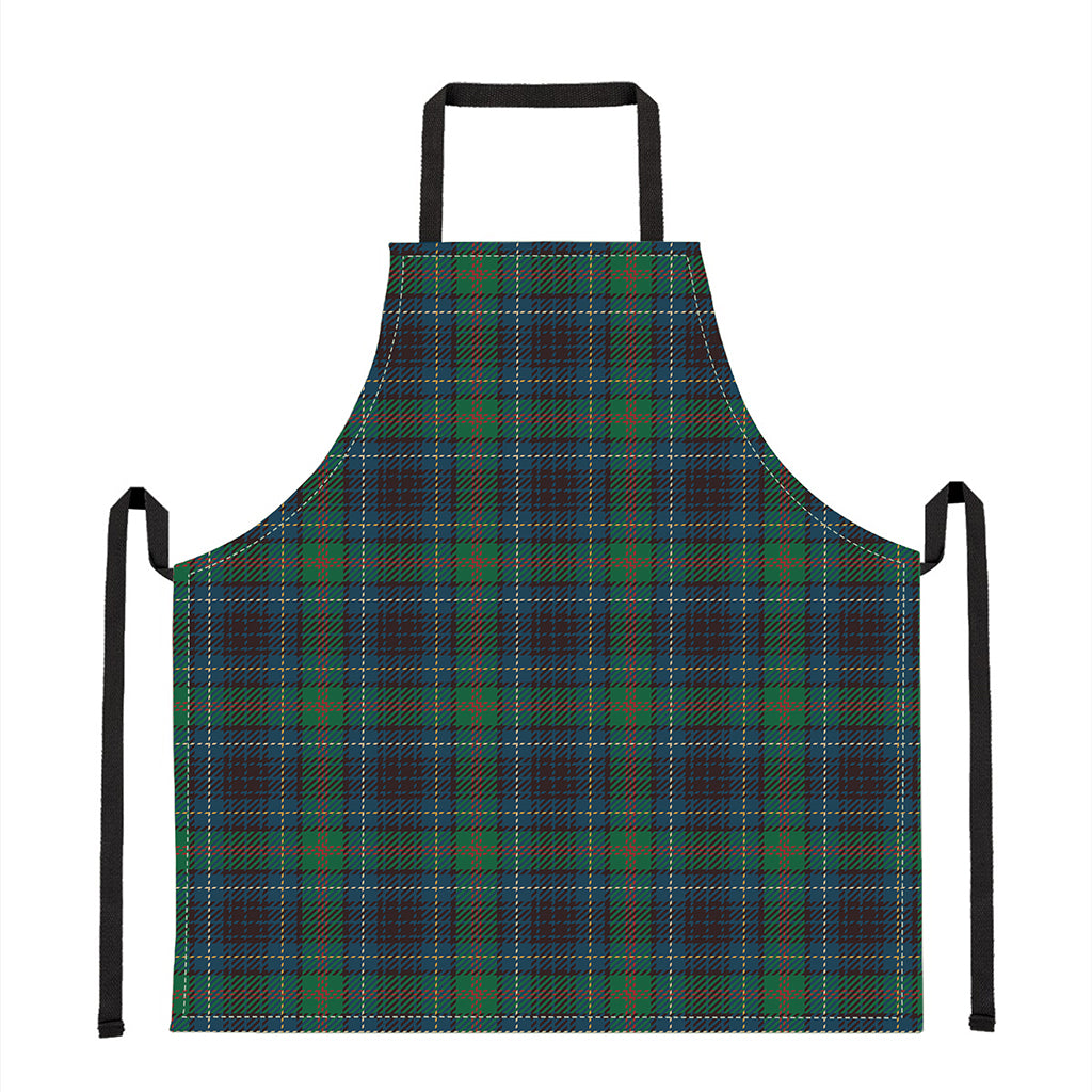 Blue And Green Tartan Pattern Print Apron