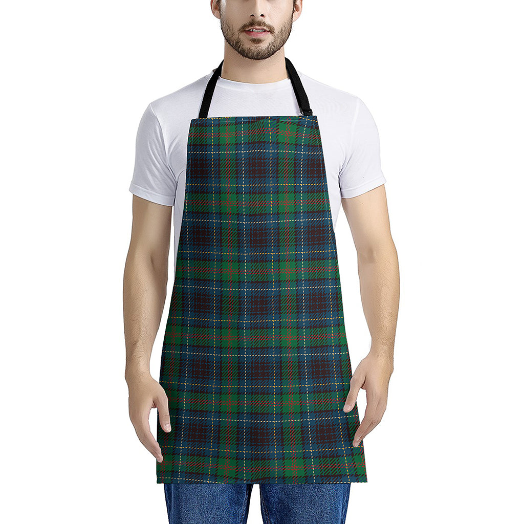 Blue And Green Tartan Pattern Print Apron