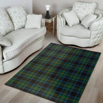 Blue And Green Tartan Pattern Print Area Rug
