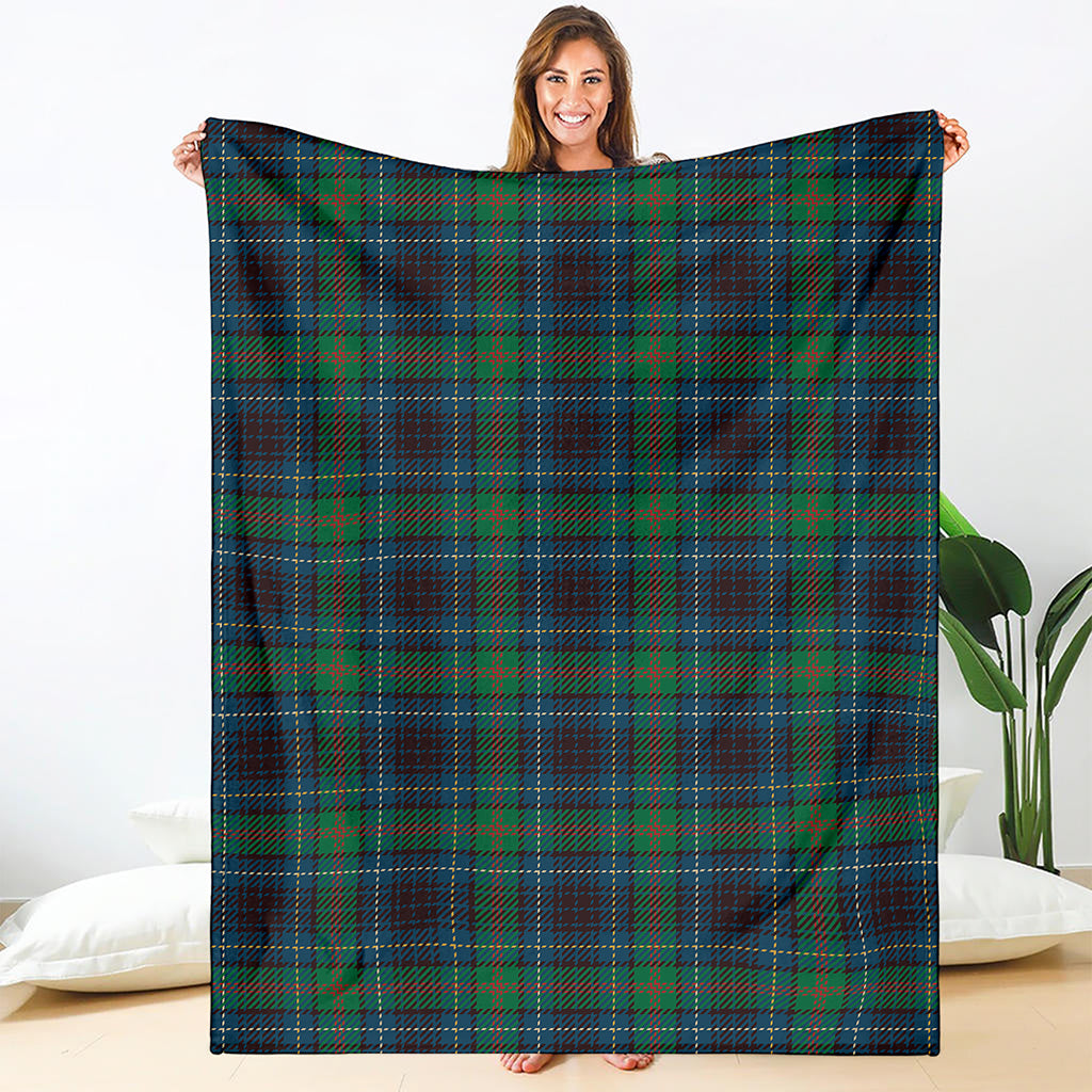 Blue And Green Tartan Pattern Print Blanket