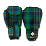 Blue And Green Tartan Pattern Print Boxing Gloves