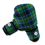 Blue And Green Tartan Pattern Print Boxing Gloves