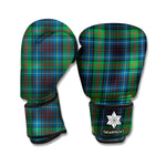 Blue And Green Tartan Pattern Print Boxing Gloves