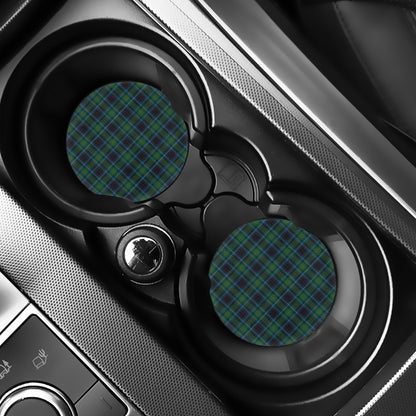 Blue And Green Tartan Pattern Print Car Coasters