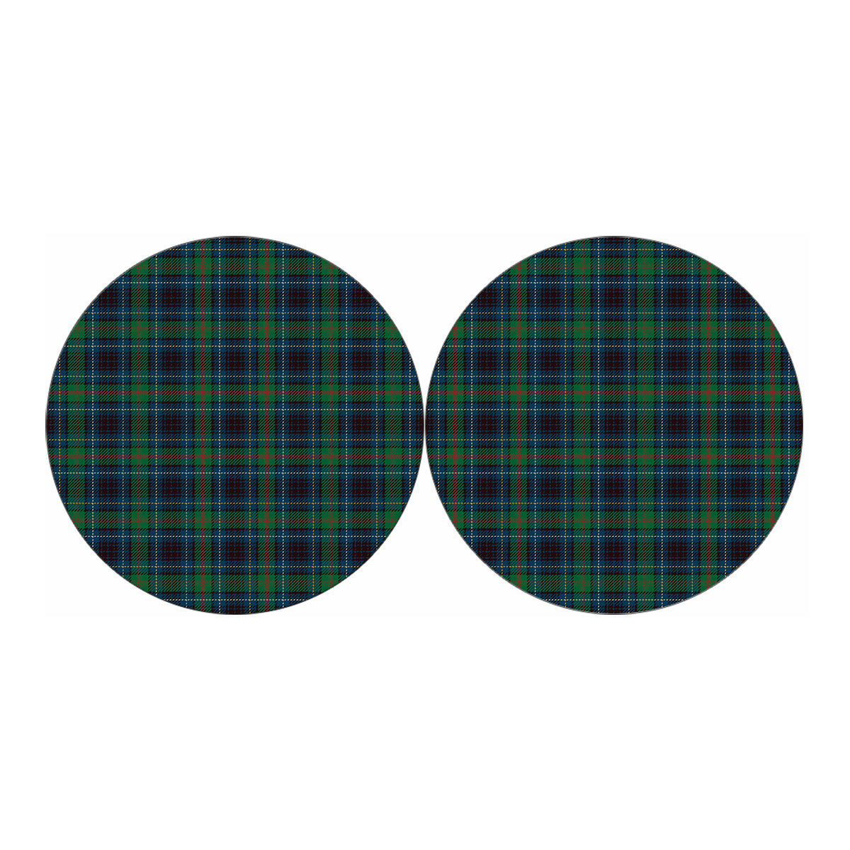 Blue And Green Tartan Pattern Print Car Coasters