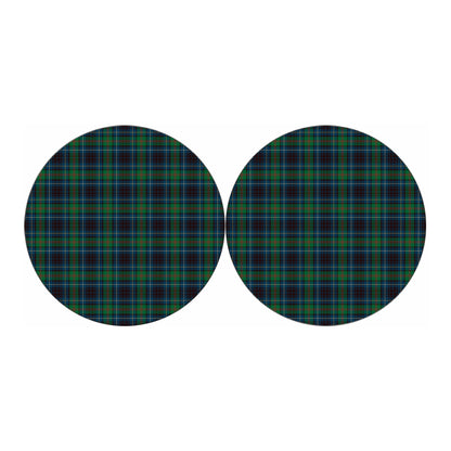 Blue And Green Tartan Pattern Print Car Coasters