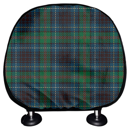 Blue And Green Tartan Pattern Print Car Headrest Covers
