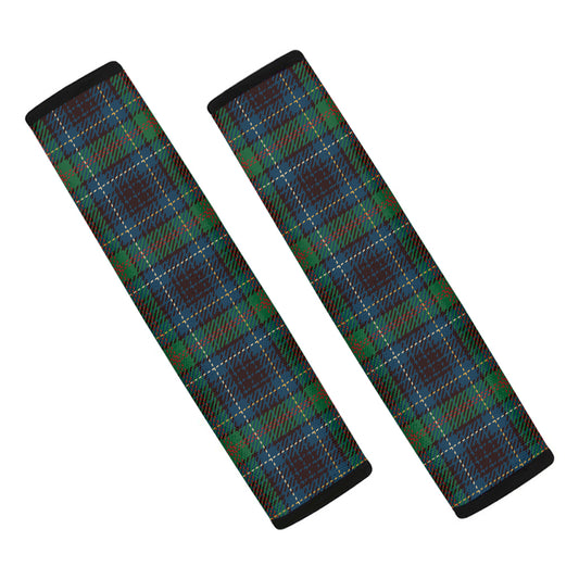 Blue And Green Tartan Pattern Print Car Seat Belt Covers