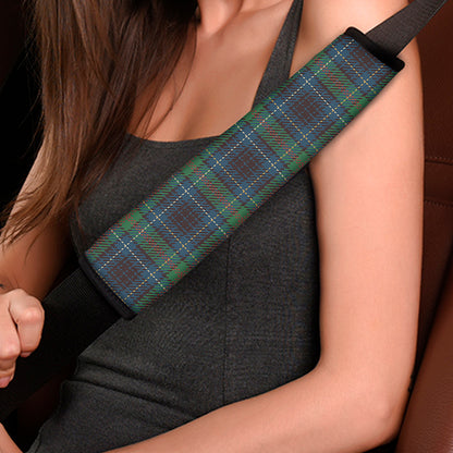 Blue And Green Tartan Pattern Print Car Seat Belt Covers