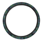 Blue And Green Tartan Pattern Print Car Steering Wheel Cover
