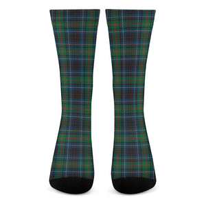 Blue And Green Tartan Pattern Print Crew Socks